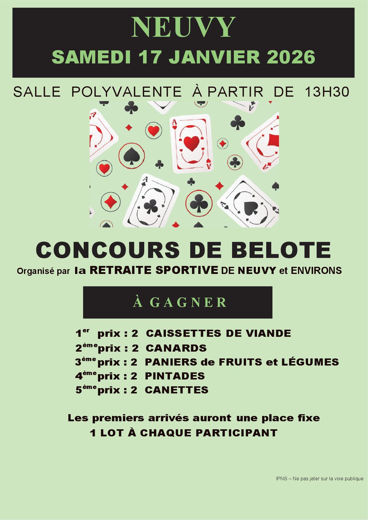 RSNE - CONCOURS DE BELOTE