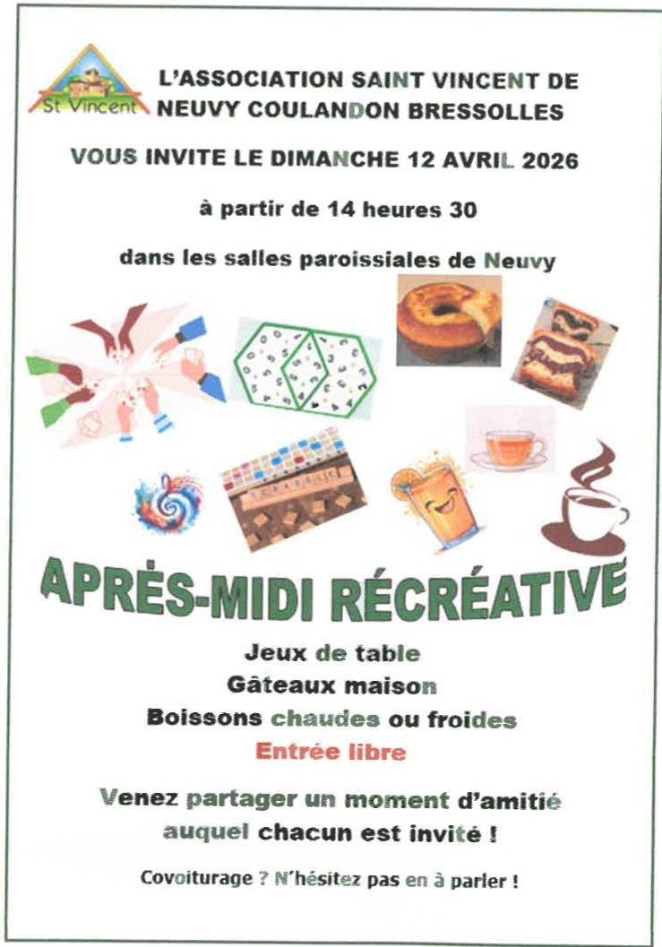 ASSOCIATION SAINT VINCENT - APRÈS-MIDI RÉCRÉATIVE