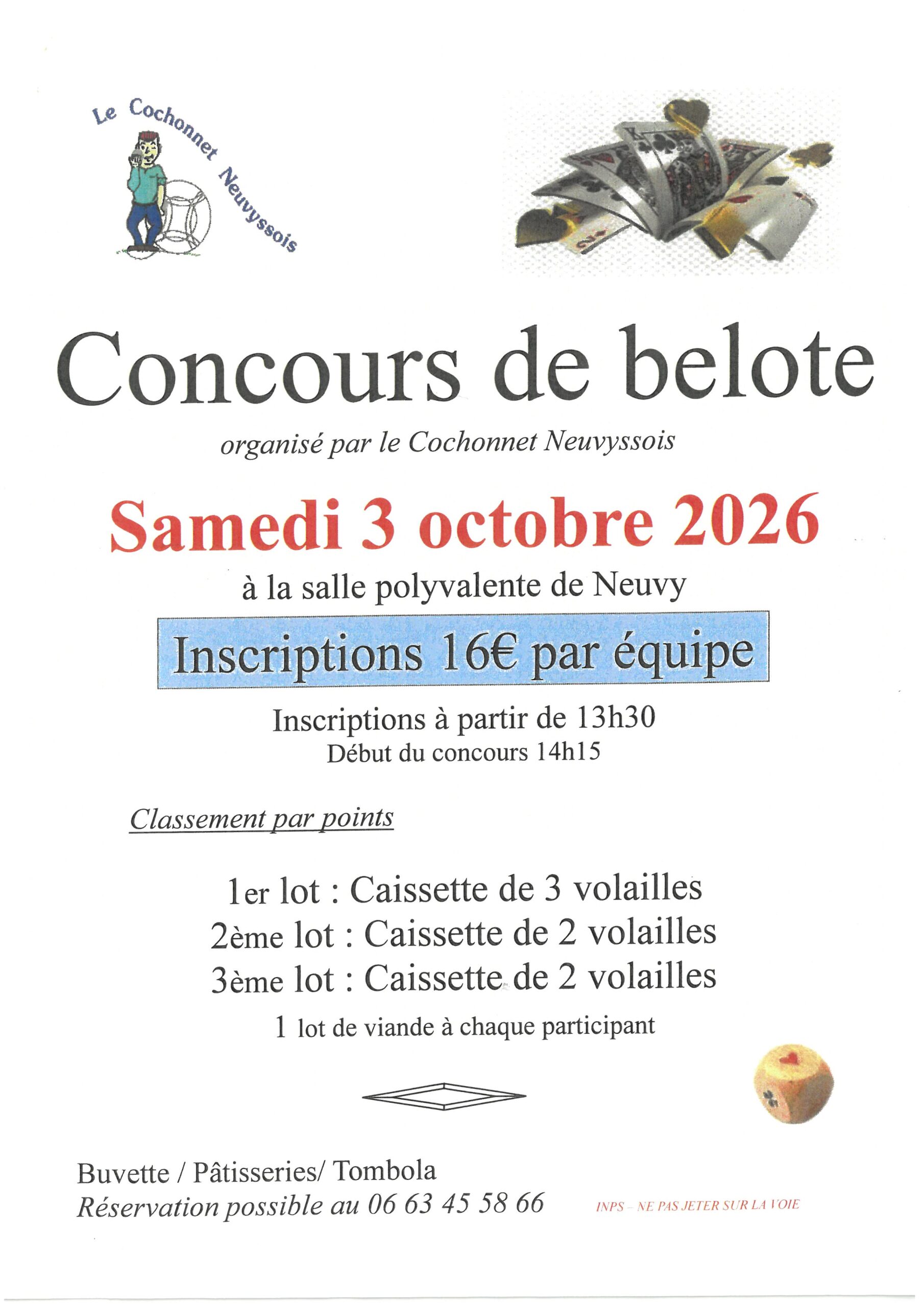 COCHONNET NEUVYSSOIS - CONCOURS DE BELOTE